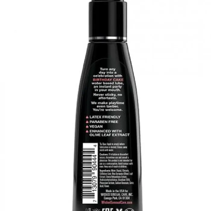 Lubricants Wicked Sensual Care Wicked Aqua Birthday Cake Flavored Water Based Lubricant 4 Oz