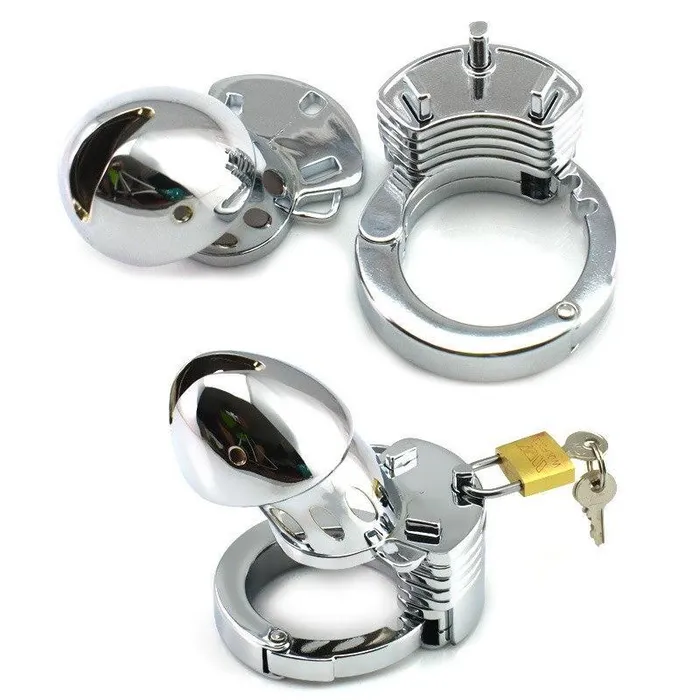 Male Sex Toys CHASTITY CAGE CO Metal Chastity Cage Closed Prototype Adjustable