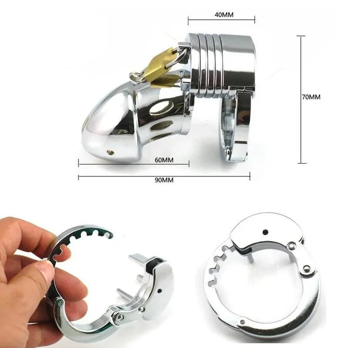 Male Sex Toys CHASTITY CAGE CO Metal Chastity Cage Closed Prototype Adjustable