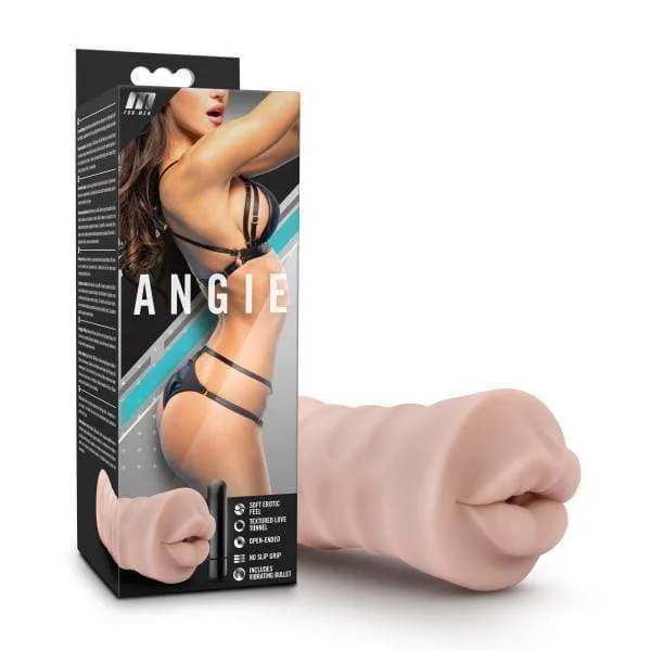 Male Sex Toys M For Men Angie Vibrating Mouth Masturbator Vanilla Blush