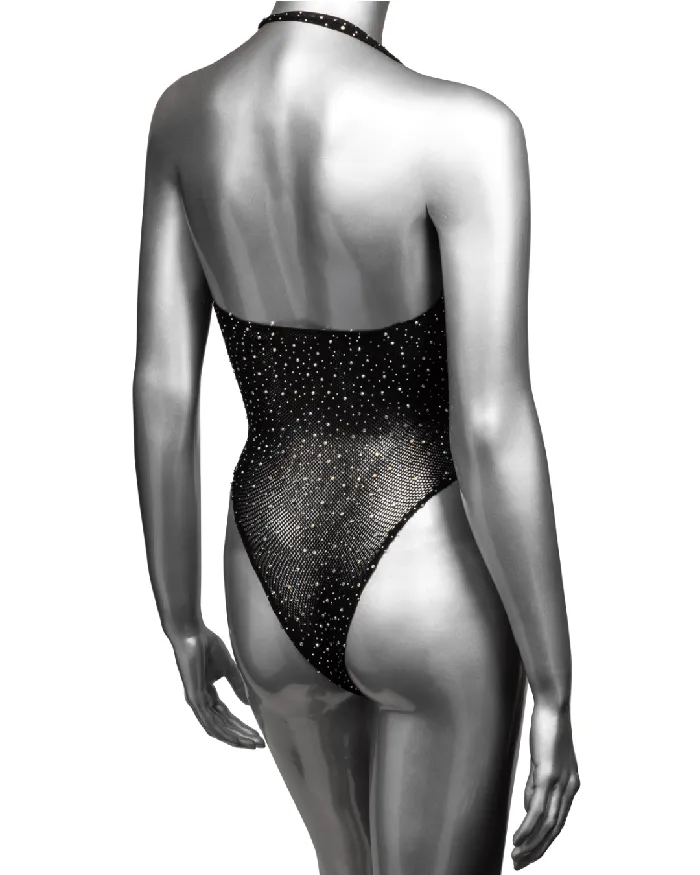 Radiance Deep V Neck Body Suit with Gem Accents CalExotics Female Sex Toys