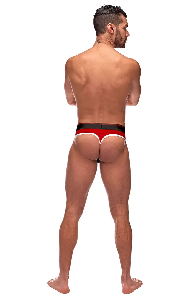 Retro Sport Panel Thong L Xl Red Black Male Power Anal