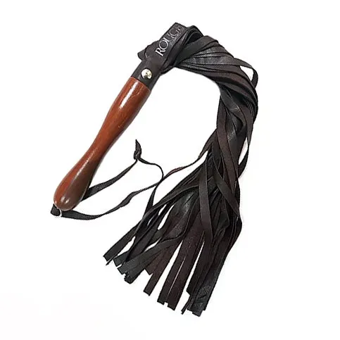 Rouge Garments Restraints Wooden Handle Leather Flogger