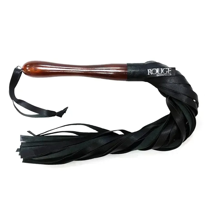 Rouge Garments Restraints Wooden Handle Leather Flogger