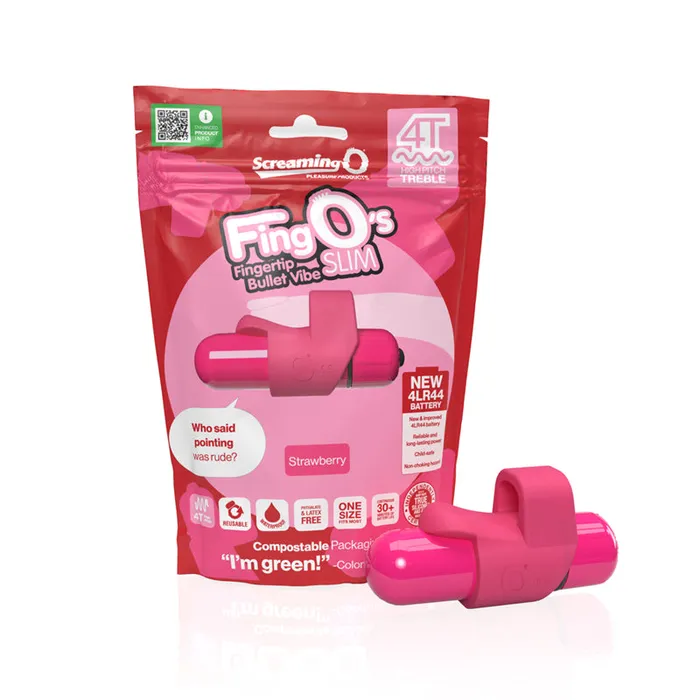 Screaming O Female Sex Toys Screaming O 4T Fingo Slim Strawberry