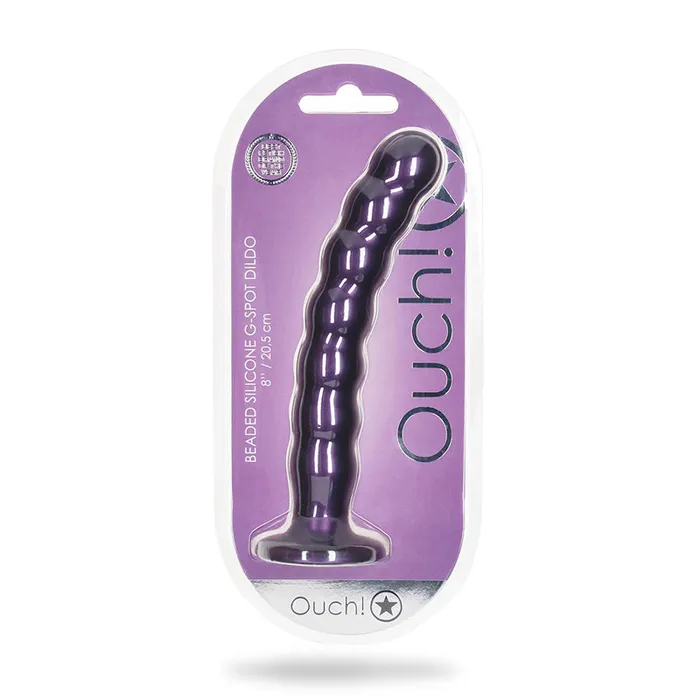 Shots America Llc Anal Shots Ouch Beaded Sili 8In Gspot Metpur