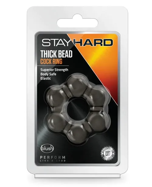 Stay Hard Thick Bead Cock Ring Black Blush Novelties Male Sex Toys