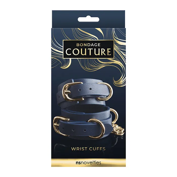 Vibrators Bondage Couture Wrist Cuff Blue New Sensations Novelties Inc