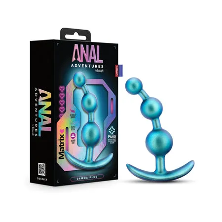 Anal Blush Anal Adventures Matrix Gamma Beaded Plug Neptune Teal