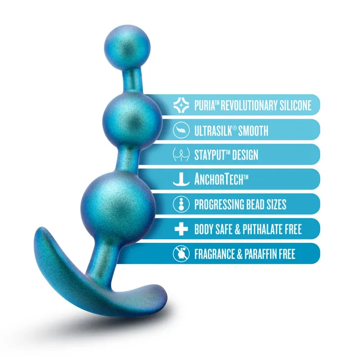 Anal Blush Anal Adventures Matrix Gamma Beaded Plug Neptune Teal