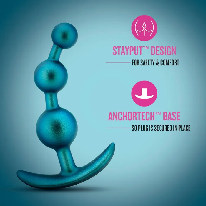 Anal Blush Anal Adventures Matrix Gamma Beaded Plug Neptune Teal