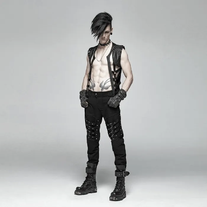 Anal Chic Black Skeleton Vest with Stylish Punk Detail EVEs SECRETS