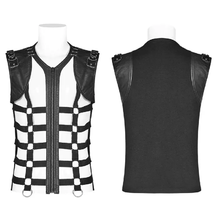 Anal Chic Black Skeleton Vest with Stylish Punk Detail EVEs SECRETS