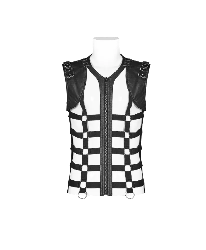 Anal Chic Black Skeleton Vest with Stylish Punk Detail EVEs SECRETS