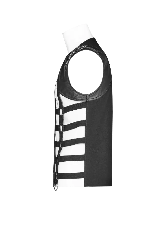 Anal Chic Black Skeleton Vest with Stylish Punk Detail EVEs SECRETS