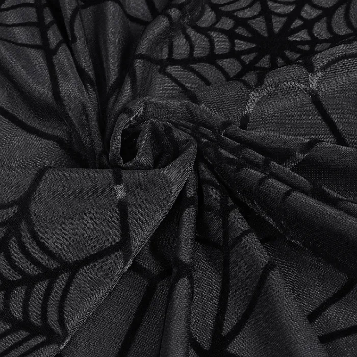 Anal EVEs SECRETS Sheer Black Flare Pants featuring a Spiderweb Design