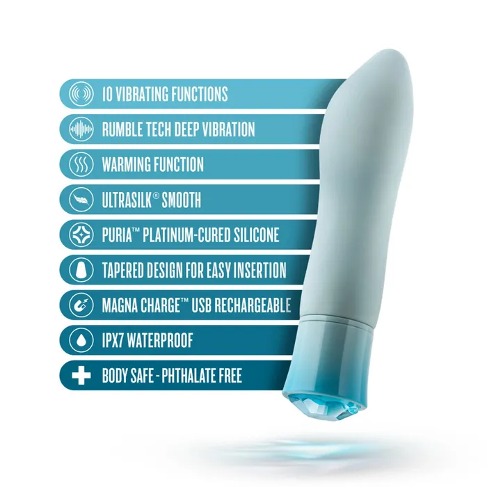 Blush Female Sex Toys Oh My Gem Ardor Warming Tapered Vibrator with Diamond