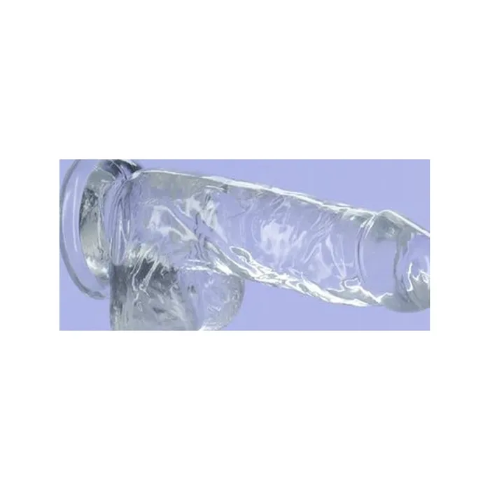 Dildos Addiction Crystal Dildo w Balls 6in Clear Clear
