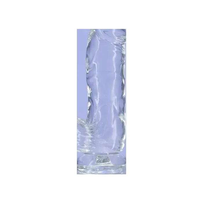 Dildos Addiction Crystal Dildo w Balls 6in Clear Clear
