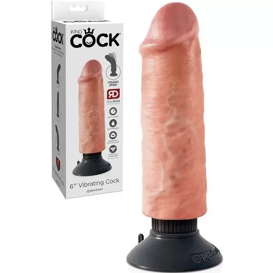 Dildos Pipedream Pipedream King Cock 6 inch Vibrating Dildo with Posable Spine and Suction Cup