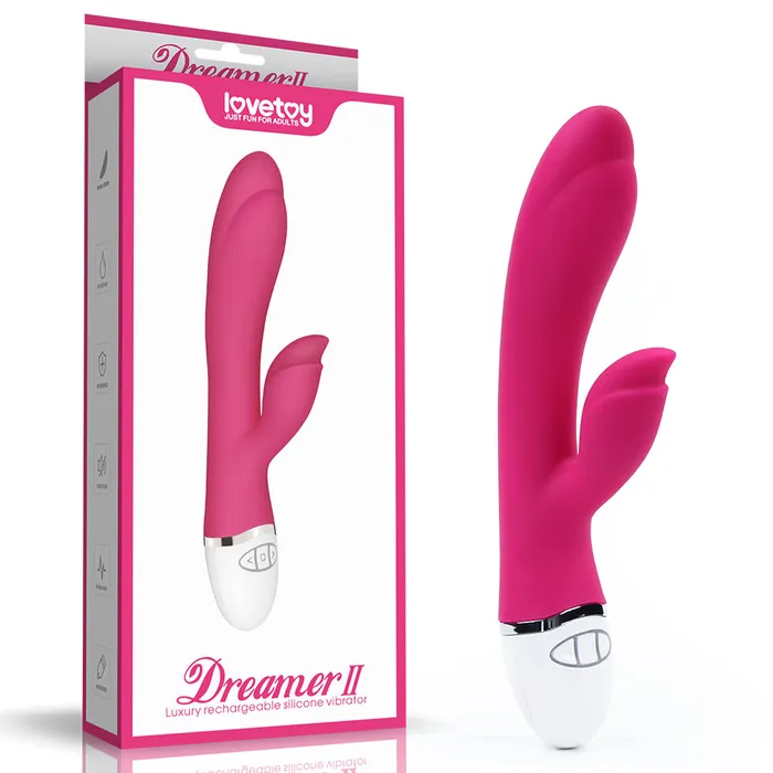 Dreamer Two Rechargeable Silicone Vibrator Red LoveToy Female Sex Toys
