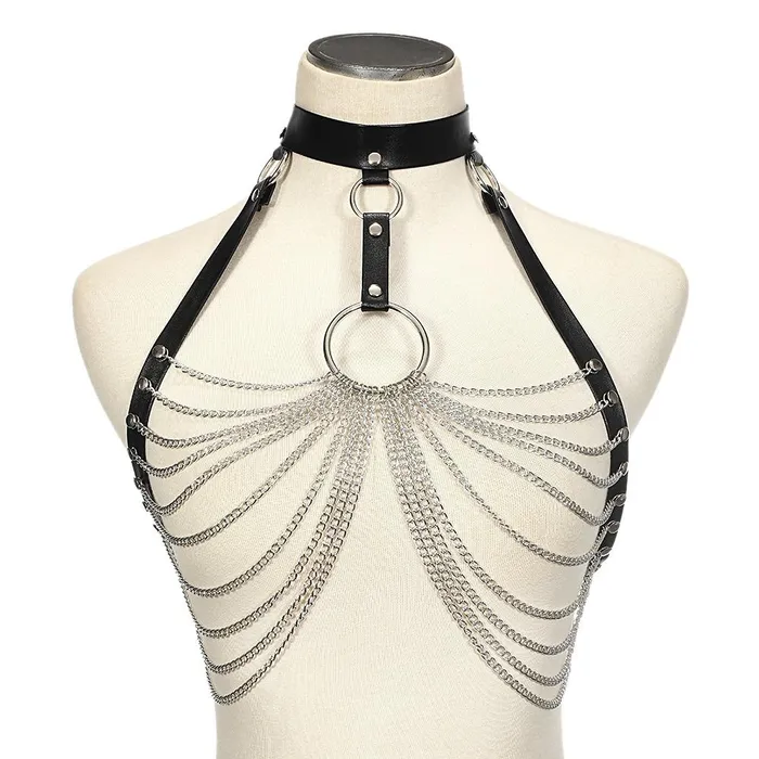 EVEs SECRETS Chain bra top body harness Chest chain belt Witch Gothic jewelry accessories Female Sex Toys