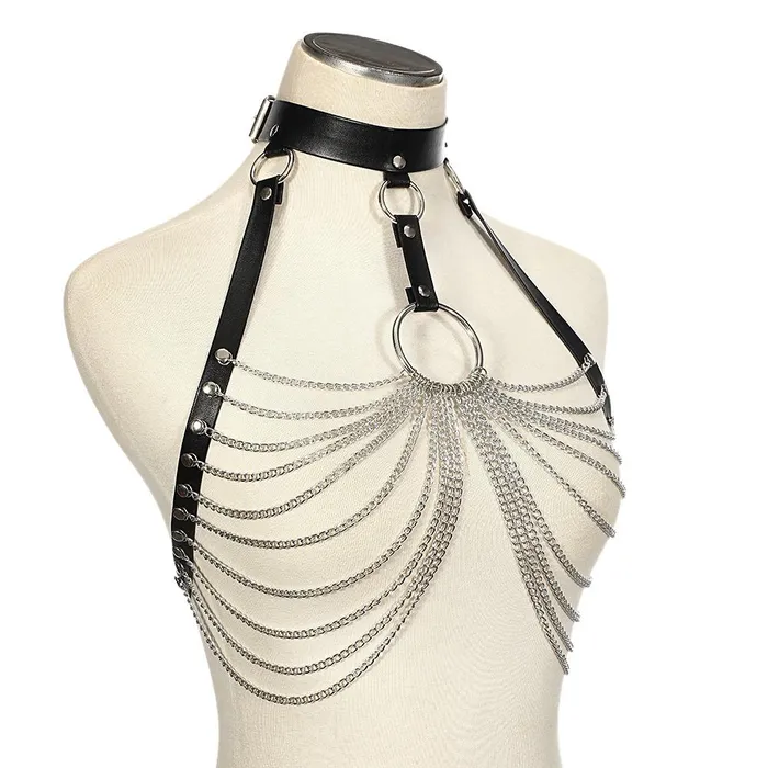 EVEs SECRETS Chain bra top body harness Chest chain belt Witch Gothic jewelry accessories Female Sex Toys