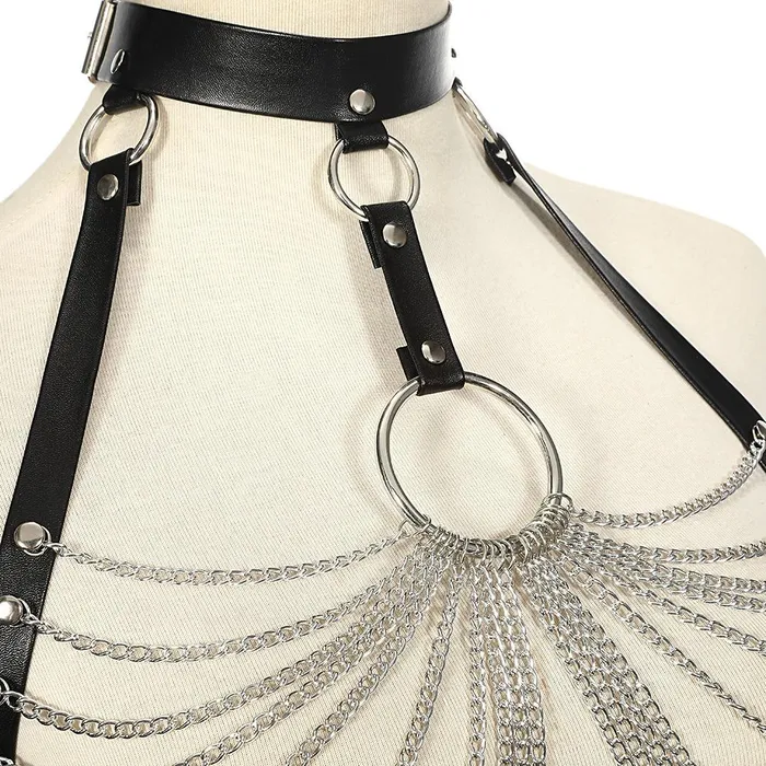 EVEs SECRETS Chain bra top body harness Chest chain belt Witch Gothic jewelry accessories Female Sex Toys