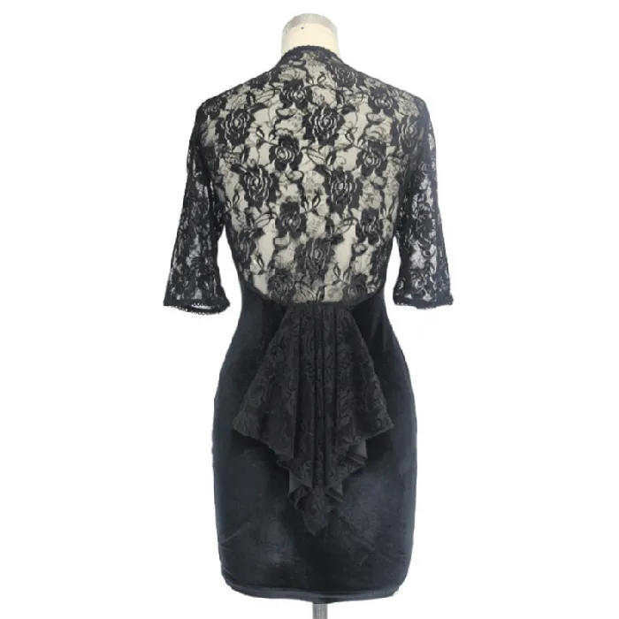 EVEs SECRETS Female Sex Toys Sexy Trendy Lace Mini Dress with Short Sleeves