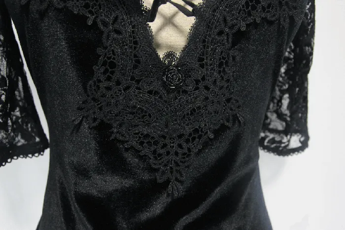 EVEs SECRETS Female Sex Toys Sexy Trendy Lace Mini Dress with Short Sleeves