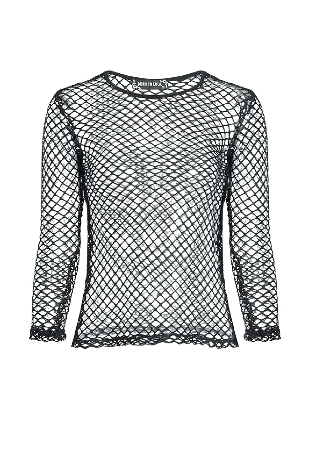 EVEs SECRETS Male Sex Toys Gothic Sheer LongSleeve Mesh Top for Women Edgy Fashion
