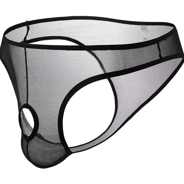 EVEs SECRETS Male Sex Toys Mens Sexy Openfront Pouch Thongs Mesh Stretchy Briefs Male Erotic Underwear