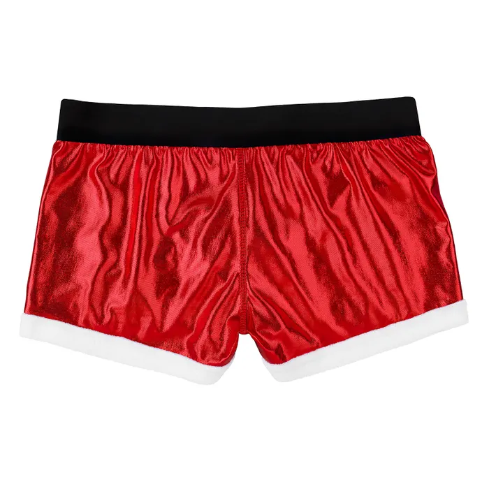 EVEs SECRETS Vibrators Mens Santa Claus Tight Boxer Shorts Christmas Cosplay Red Underwear Costume
