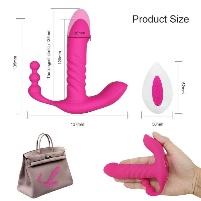 EVEs SECRETS Wireless Remote Automatic Thrusting Dildo GSpot Clitoris Stimulator Vibrator For Women Female Sex Toys
