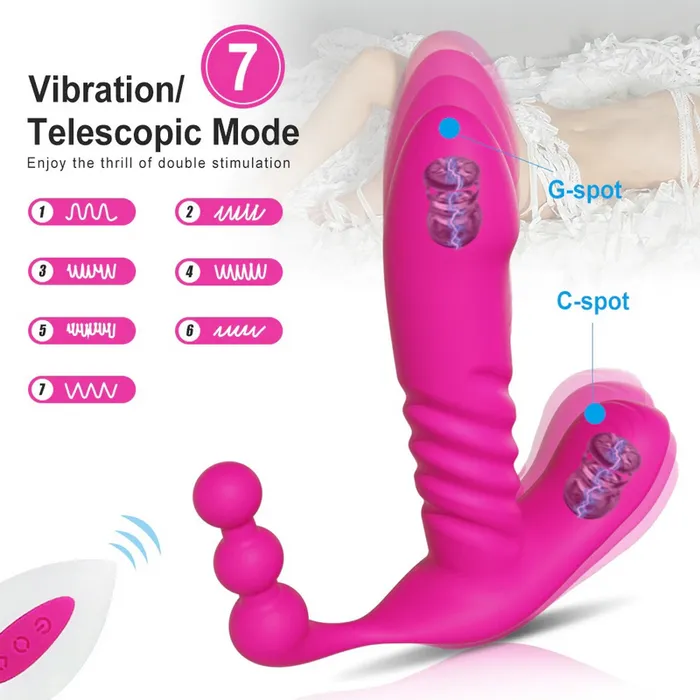 EVEs SECRETS Wireless Remote Automatic Thrusting Dildo GSpot Clitoris Stimulator Vibrator For Women Female Sex Toys