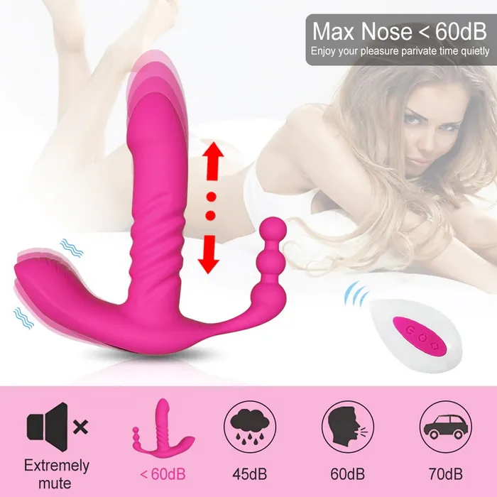 EVEs SECRETS Wireless Remote Automatic Thrusting Dildo GSpot Clitoris Stimulator Vibrator For Women Female Sex Toys