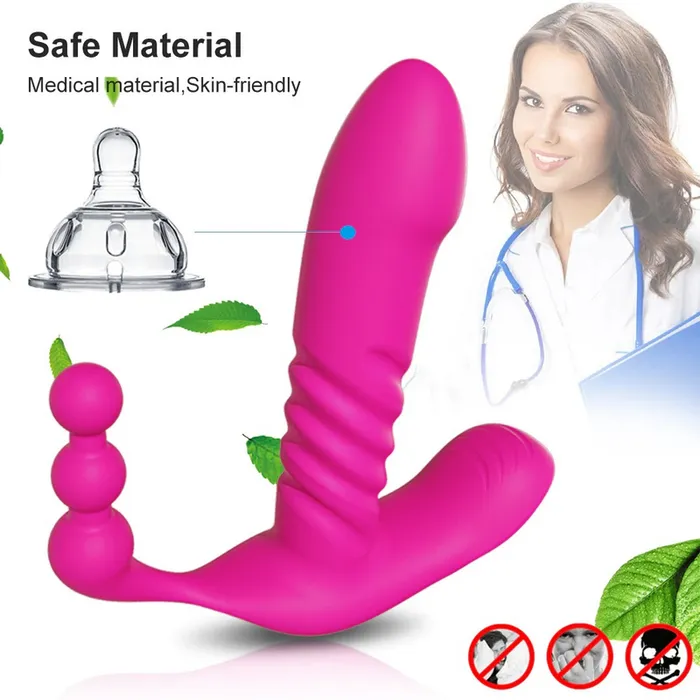 EVEs SECRETS Wireless Remote Automatic Thrusting Dildo GSpot Clitoris Stimulator Vibrator For Women Female Sex Toys