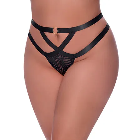 Fantasy Lingerie Anal Rude Awakening Cheeky Panty Black All SIzes