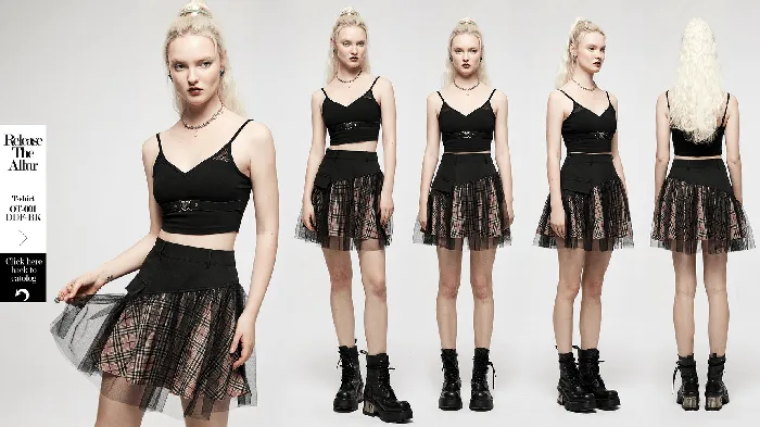 Female Sex Toys EVEs SECRETS Gothic HighWaisted Mini Skirt with Mesh Detailing