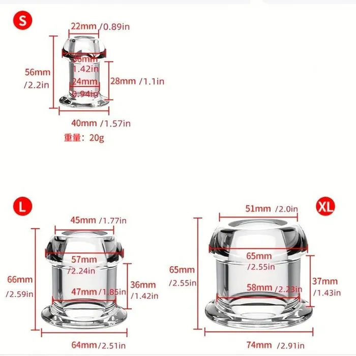 Hollow Tunnel Butt Plug with Acrylic Cap Extreme Pleasure Guaranteed Scandals Male Sex Toys