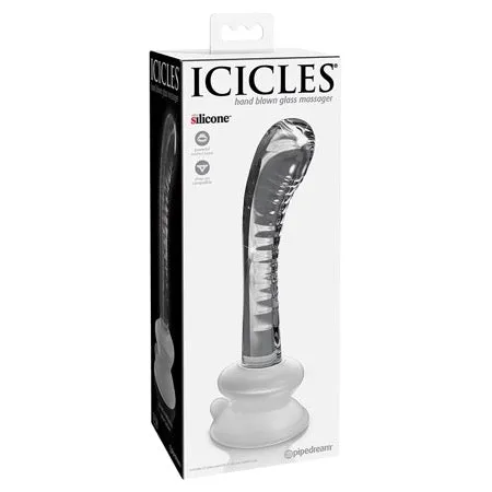 Icicles No 88 Glass GSpot Massager With Suction Cup Pipedream Female Sex Toys Icicles No 88 Glass GSpot Massager With Suction Cup Pipedream Female Sex Toys