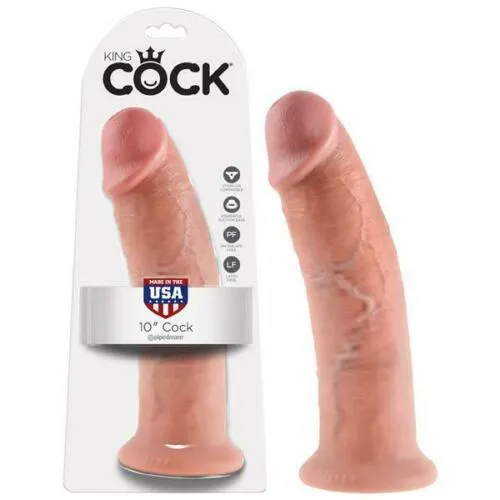 Jcap Pipedream King Cock Thick Realistic Dildo with Suction Cup Mount Base 10 inch Flesh Dildos