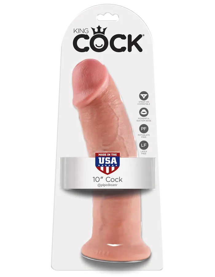 Jcap Pipedream King Cock Thick Realistic Dildo with Suction Cup Mount Base 10 inch Flesh Dildos