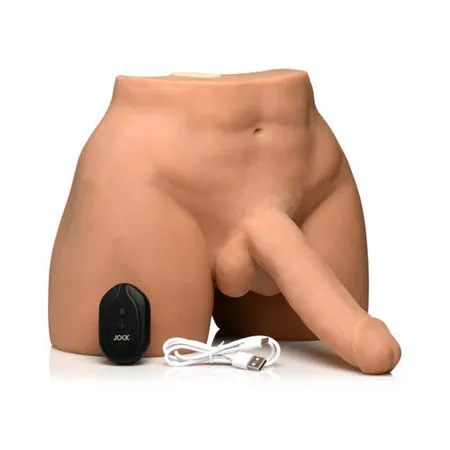 Jock Vibrating Squeezing Torso Masturbator with Posable 7 in Dildo Curve Toys Male Sex Toys Jock Vibrating Squeezing Torso Masturbator with Posable 7 in Dildo Curve Toys Male Sex Toys