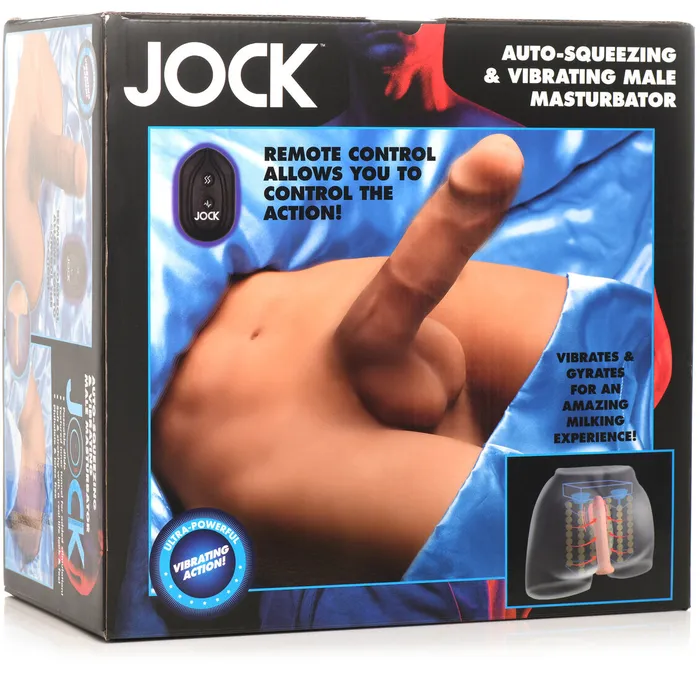 Jock Vibrating Squeezing Torso Masturbator with Posable 7 in Dildo Curve Toys Male Sex Toys