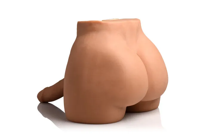 Jock Vibrating Squeezing Torso Masturbator with Posable 7 in Dildo Curve Toys Male Sex Toys