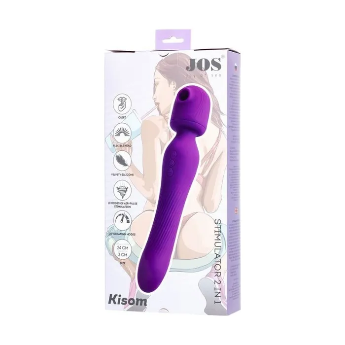 JOS Female Sex Toys JOS Kisom 2 In 1 Wand Stimulator Violet
