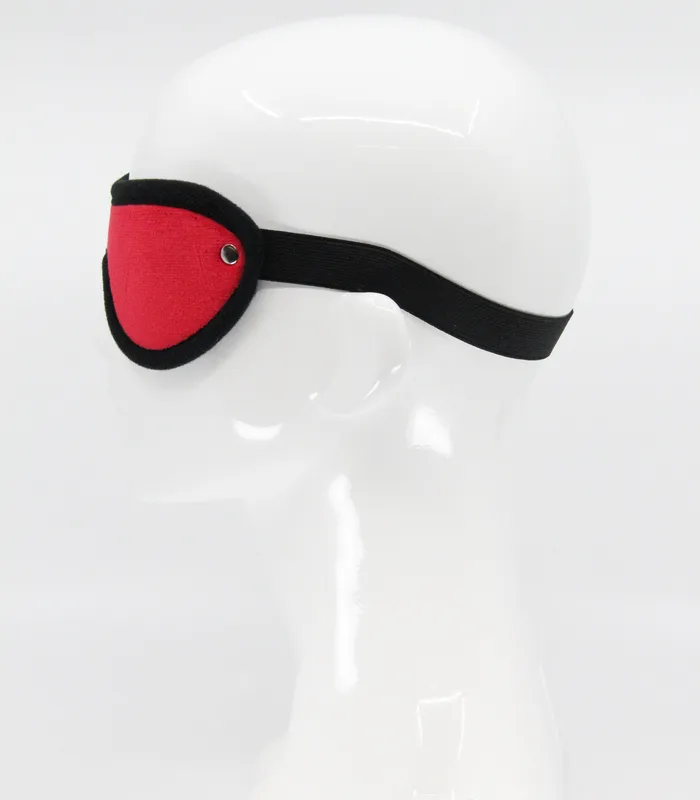 Love in Leather Anal Red Soft Faux Fur Blindfold with Soft Black Edging One SizeRed