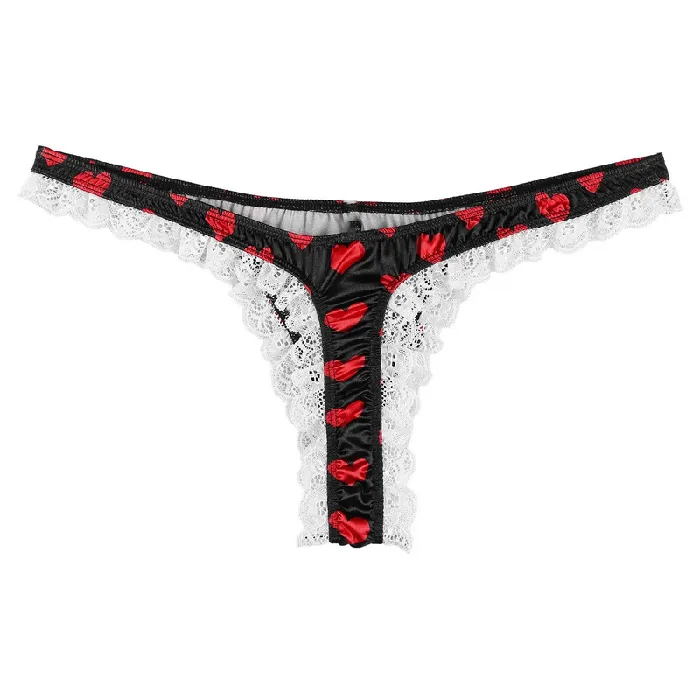 Male Sex Toys EVEs SECRETS Mens Shiny Satin Ruffle Lace Panties Male High Cut Sissy Underwear Lingerie