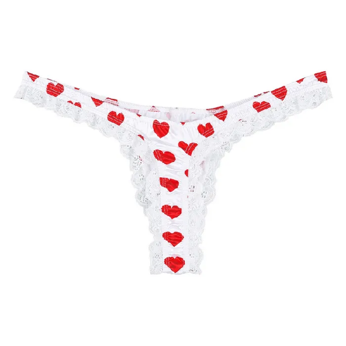 Male Sex Toys EVEs SECRETS Mens Shiny Satin Ruffle Lace Panties Male High Cut Sissy Underwear Lingerie
